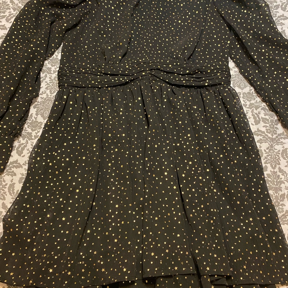 Elegant Black and Gold Polka Dot Dress party dress